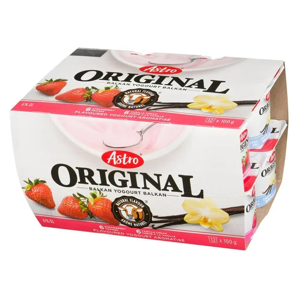 Astro Original Balkan Yogurt Fruit on the Bottom 12 x 100g Fruit Suite