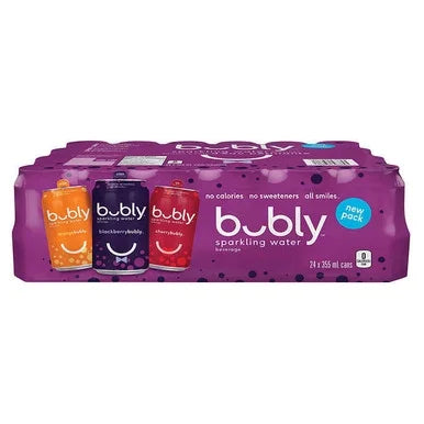 Bubly Water - Variety pack of 24 x 355ml