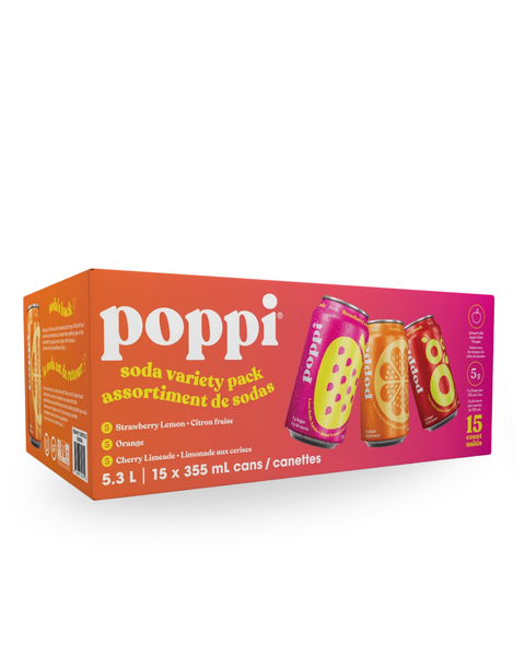 Poppi Soda | Variety Pack  (15x 355ml)