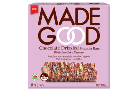 MadeGood | Chocolate Drizzled Birthday Cake Granola Bar (5 x 24g)