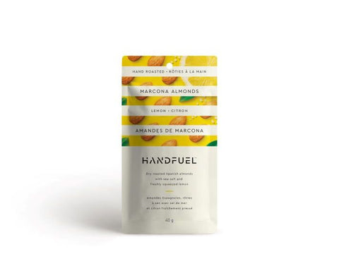 Handfuel | Dry Roasted Lemon Marcona Almonds (12 x 40g)